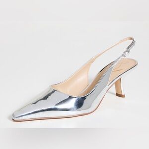 Sam Edelman Shiny Silver Slingback Heels